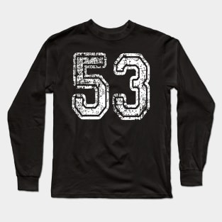 Number 53 Grungy in white Long Sleeve T-Shirt